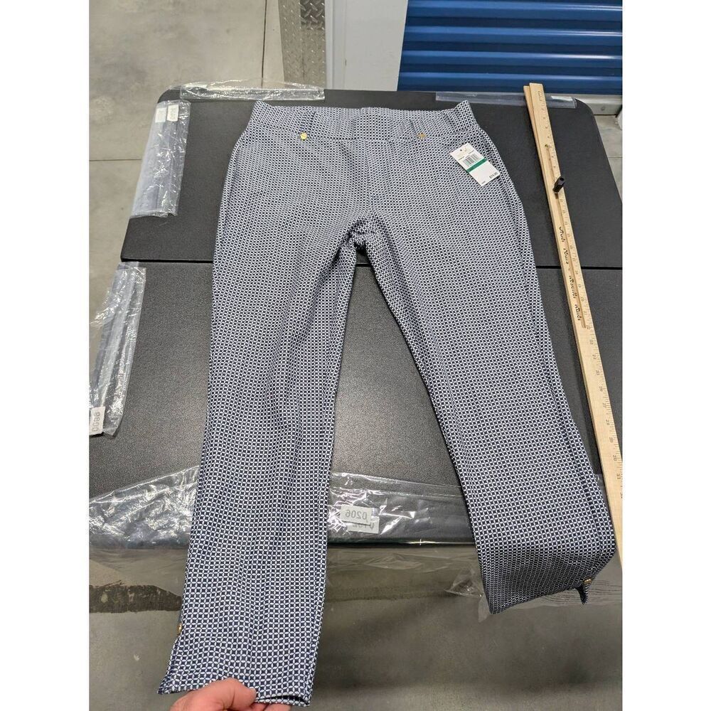 Michael Kors Basic True Navy Stretch Pants Checke… - image 7